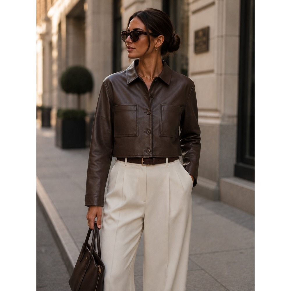 The Rag & Bone Jaiden Faux Leather Shirt Quiet Luxury Chocolate Size XS